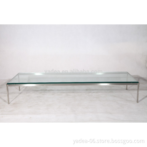 Marble/tempered glass contemporary lounge coffee table